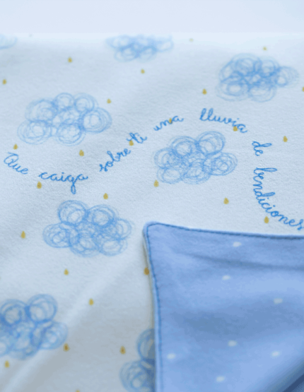 Mantita bebe bendiciones azul