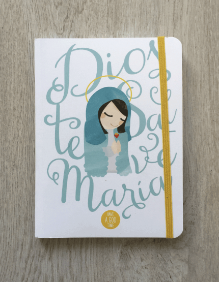 Libreta con goma Virgen Maria A5