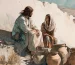 Jesús y la mujer samaritana junto al pozo – ilustración del artículo “¿Tienes sed de Dios?” en Have a God Time